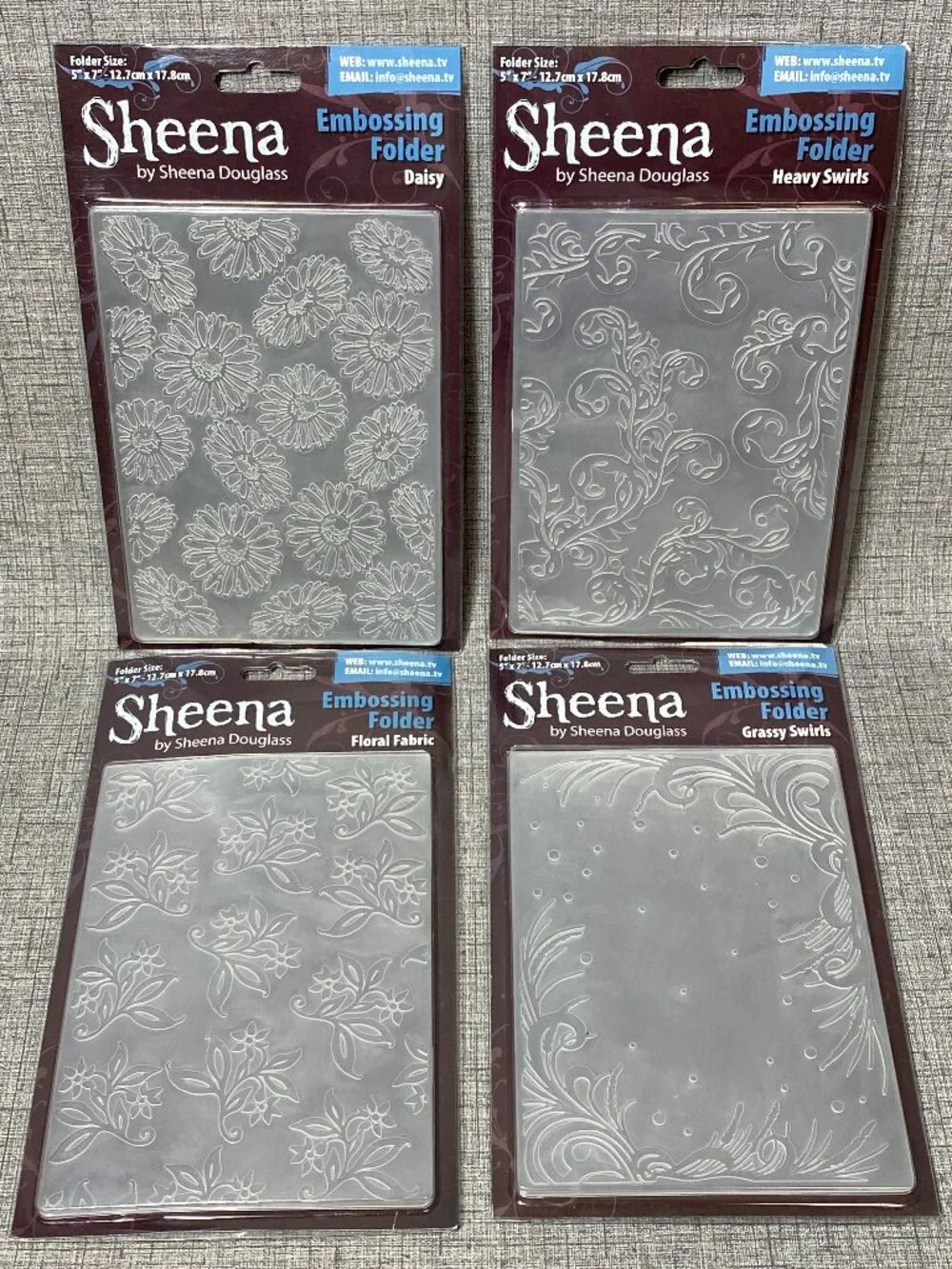 Sheena Douglass 5x7 Embossing Folder Lot - NEW